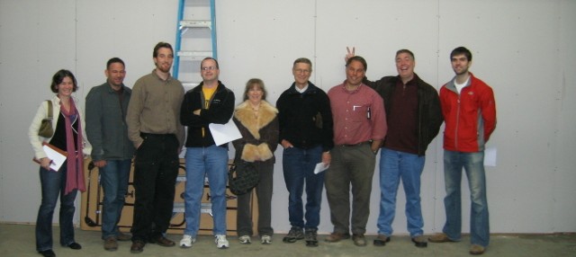 Members working on the new dojo